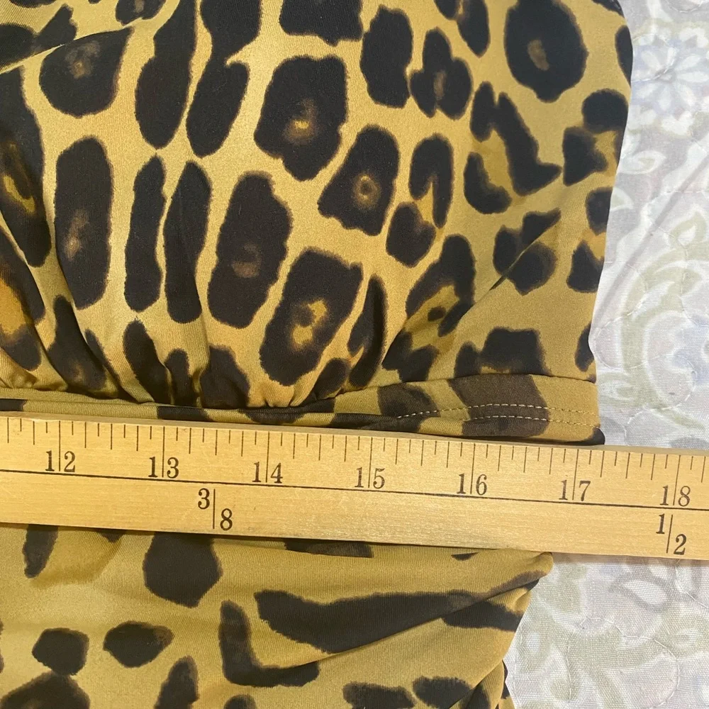 Ralph Lauren Cheetah Leopard High Neck One Piece‎ Swimsuit -plus sz 20W Rt $180
